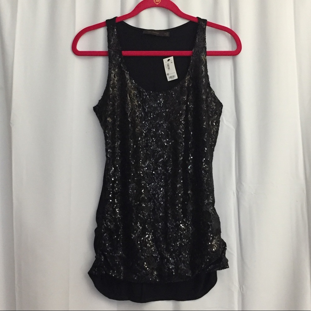 3/$25 The Limited Black Sequin Medium Top